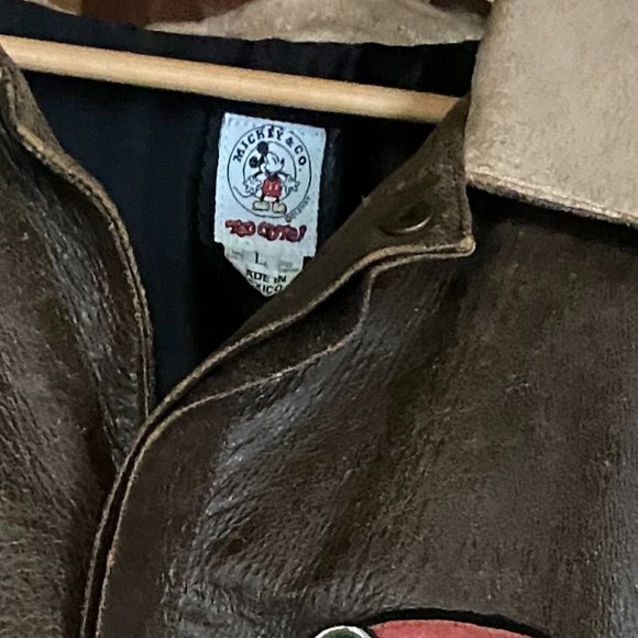 Mickey Mouse Vintage Leather Bomber Jacket *RARE* - Picture 4 of 4